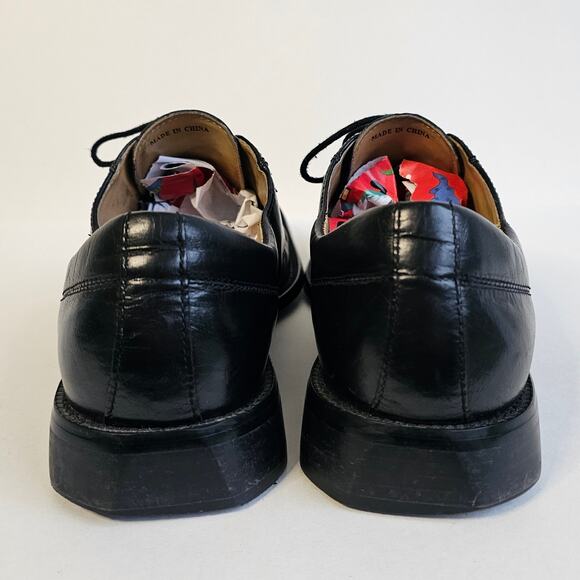 Black Leather Square Toe Oxford Giorgio Brutini Size 11.5 Dress Shoe Tassels - Picture 5 of 13